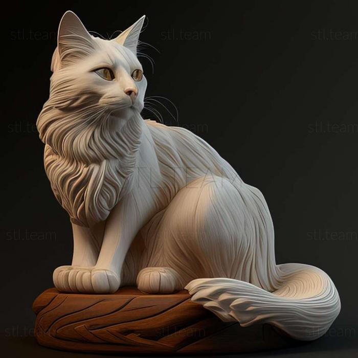3D модель Турецька ангорська кішка (STL)